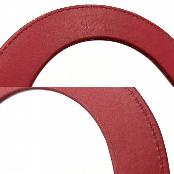 Christian Dior 2way Small Lady Dior Handbag Lambskin Red - Picture 7 of 9